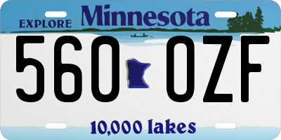 MN license plate 560OZF