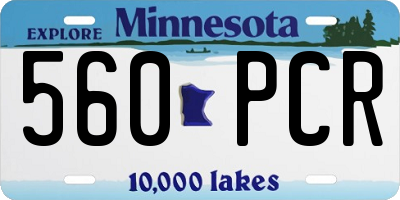 MN license plate 560PCR