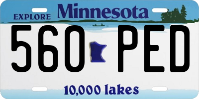 MN license plate 560PED