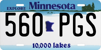 MN license plate 560PGS