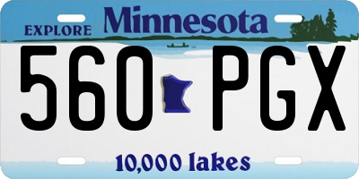 MN license plate 560PGX