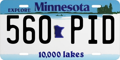 MN license plate 560PID