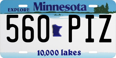 MN license plate 560PIZ