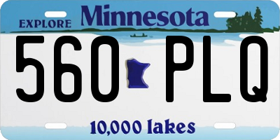 MN license plate 560PLQ