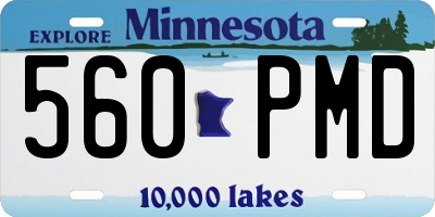 MN license plate 560PMD