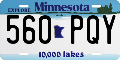 MN license plate 560PQY