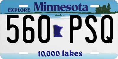 MN license plate 560PSQ