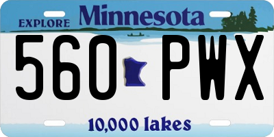 MN license plate 560PWX