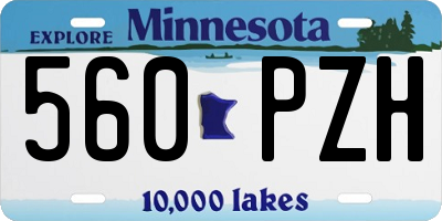 MN license plate 560PZH
