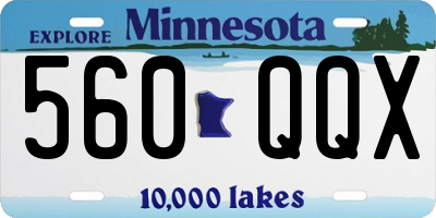 MN license plate 560QQX