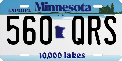 MN license plate 560QRS