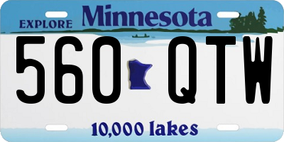 MN license plate 560QTW