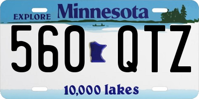 MN license plate 560QTZ