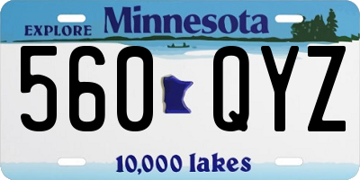 MN license plate 560QYZ