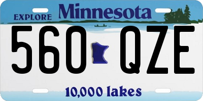 MN license plate 560QZE
