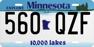 MN license plate 560QZF