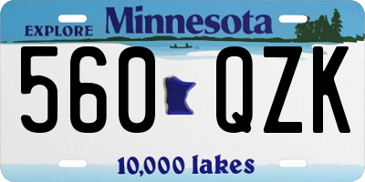 MN license plate 560QZK