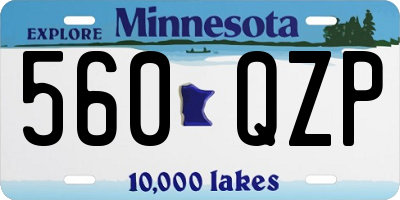 MN license plate 560QZP