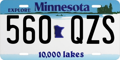 MN license plate 560QZS
