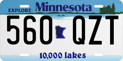 MN license plate 560QZT
