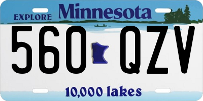 MN license plate 560QZV