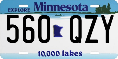 MN license plate 560QZY