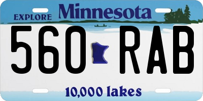 MN license plate 560RAB