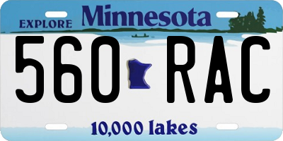 MN license plate 560RAC