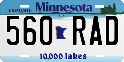 MN license plate 560RAD