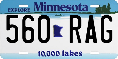 MN license plate 560RAG