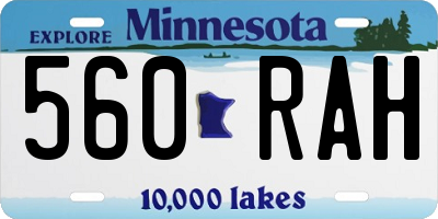 MN license plate 560RAH