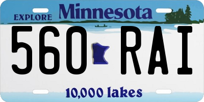 MN license plate 560RAI