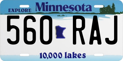 MN license plate 560RAJ