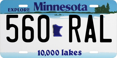 MN license plate 560RAL