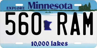 MN license plate 560RAM
