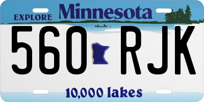 MN license plate 560RJK