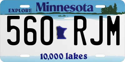 MN license plate 560RJM