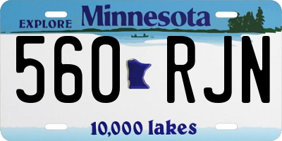 MN license plate 560RJN