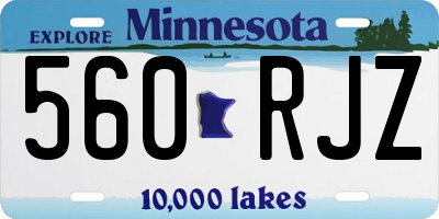 MN license plate 560RJZ