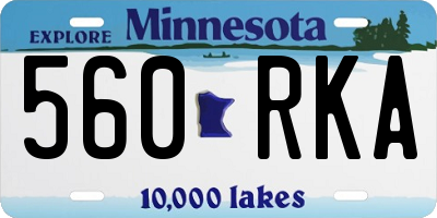 MN license plate 560RKA