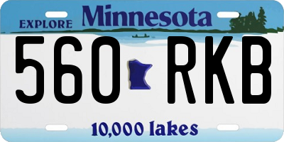 MN license plate 560RKB