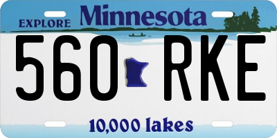 MN license plate 560RKE