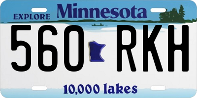 MN license plate 560RKH
