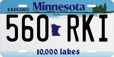 MN license plate 560RKI