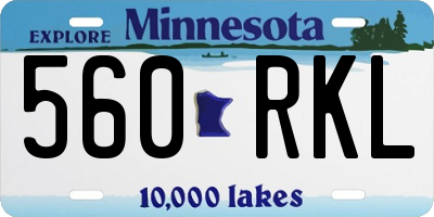 MN license plate 560RKL