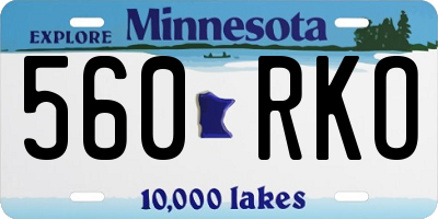 MN license plate 560RKO
