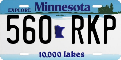 MN license plate 560RKP