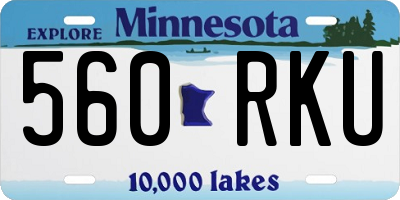 MN license plate 560RKU