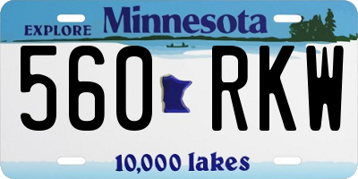 MN license plate 560RKW