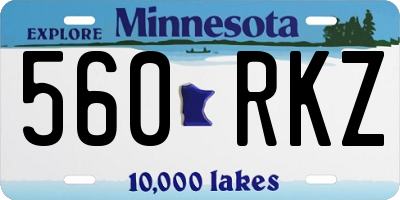 MN license plate 560RKZ